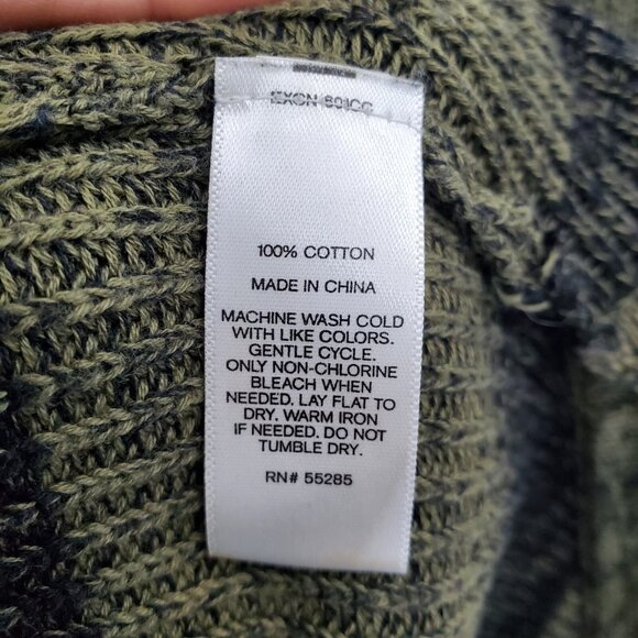 Womens XS Olive Black Striped Sweater Grungecore Knit Slouchy V-Neck Fall Top - Picture 6 of 15